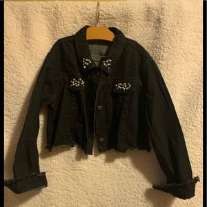 M.L. Kids girl size 12 black denim jacket